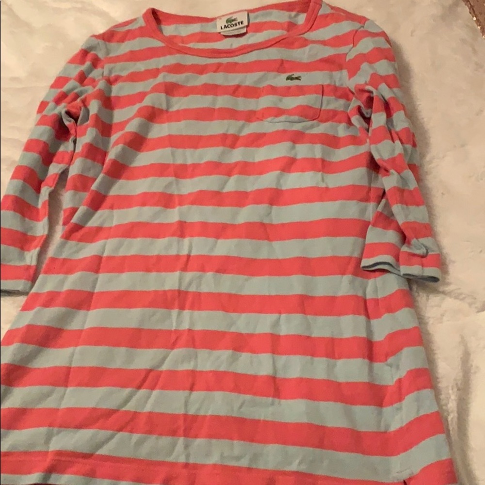 Long sleeve Lacoste shirt with stripes